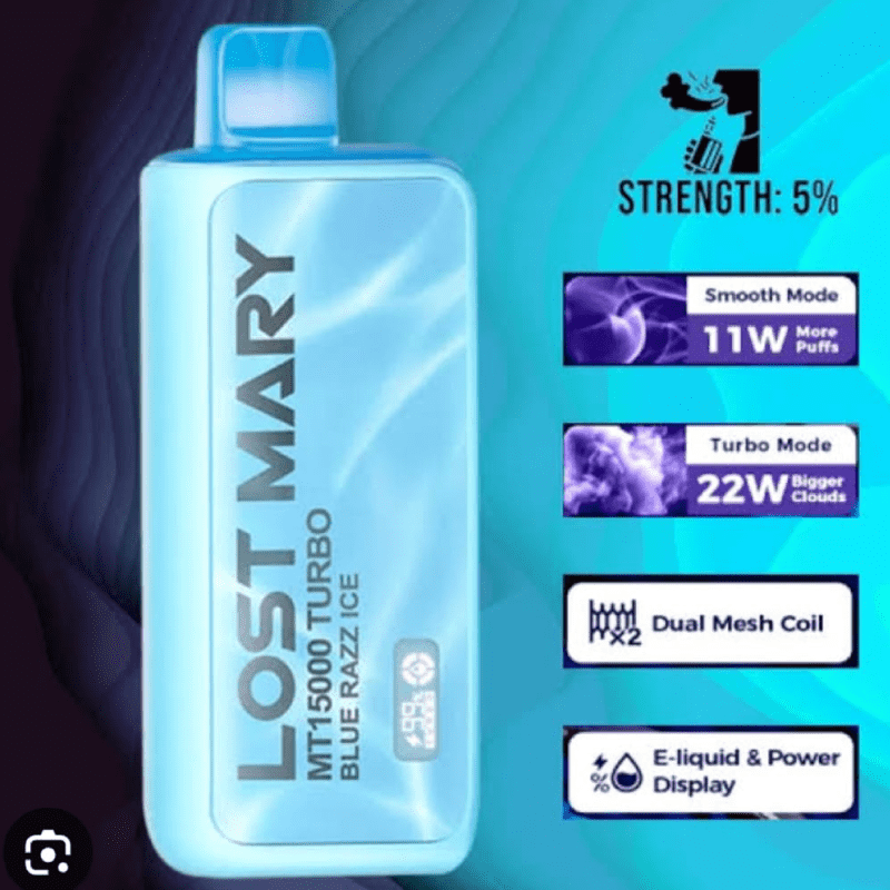 Blue Razz Ice Lost Mary MT15000 Puffs